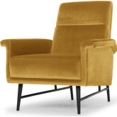 Mathise Accent Chair in Mustard Fabric on Black Steel